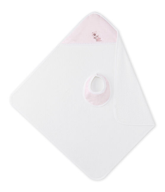 Scatola regalo con telo da bagno per bebé femmina rosa VIENNE/bianco ECUME