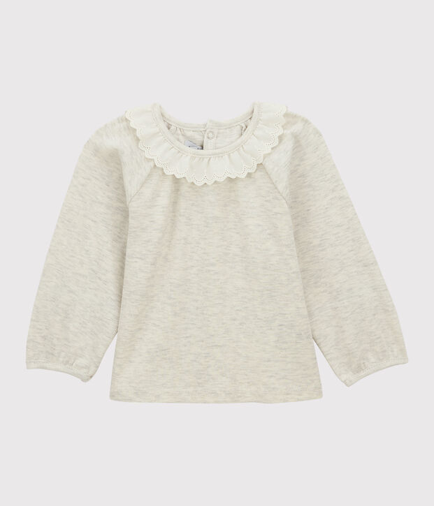 Blusa in cotone beb&egrave;. beige