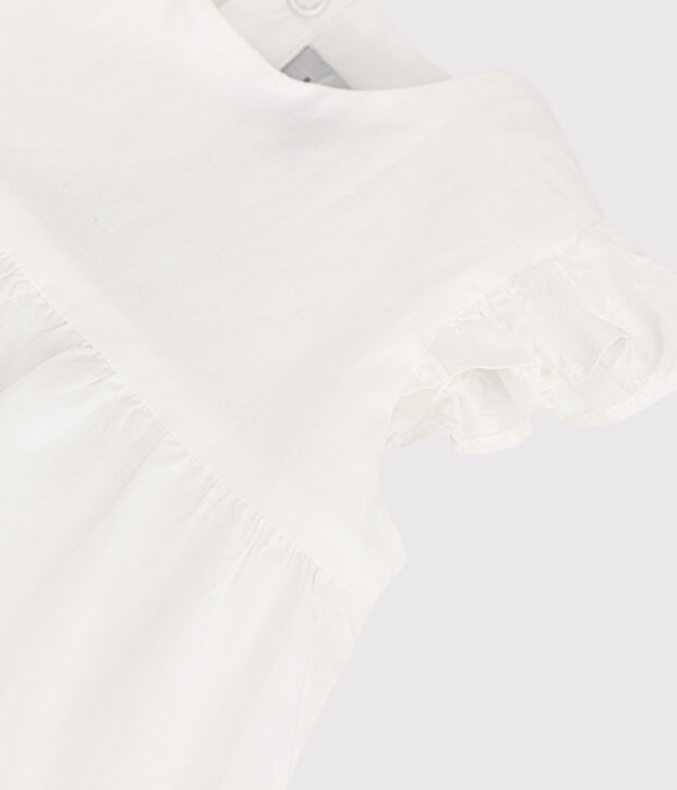 Abito da cerimonia senza maniche in popeline beb&egrave; bianco