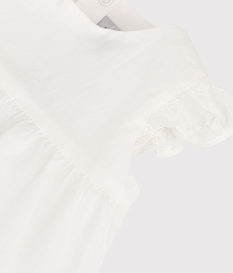 Abito da cerimonia senza maniche in popeline beb&egrave; bianco