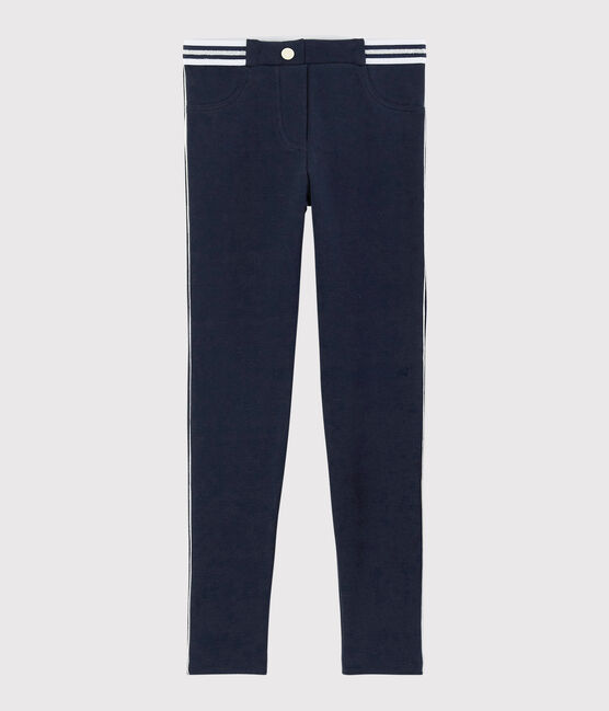 Jeggings in cotone elasticizzato bambina blu SMOKING