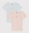 Confezione da 2 t-shirt a maniche corte millerighe in cotone bambina variante 1