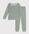 Pigiama in spugna bouclette spazzolata a righe bambino CROCO/ MARSHMALLOW