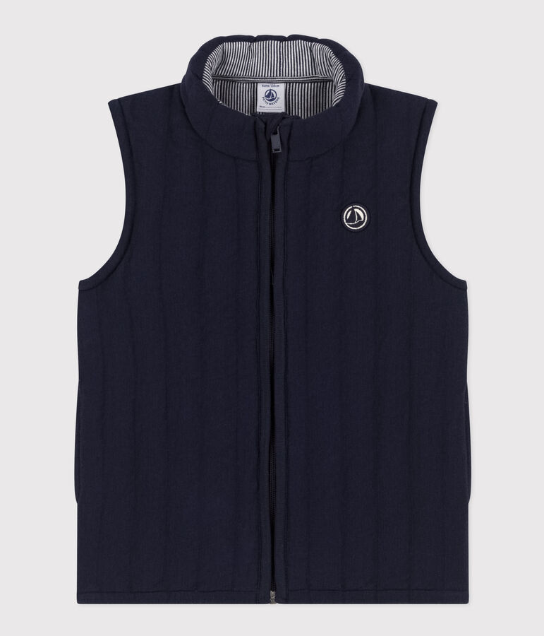 Giacca smanicata in tubique bambino unisex blu