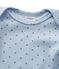 Body bebè bambino maniche lunghe lana e cotone blu FRAICHEUR/grigio TEMPETE