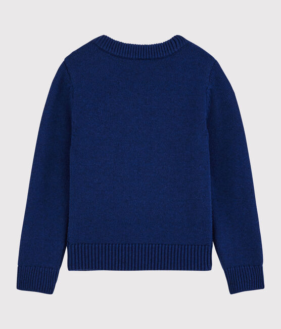Pullover in lana e cotone bambino blu MAJOR