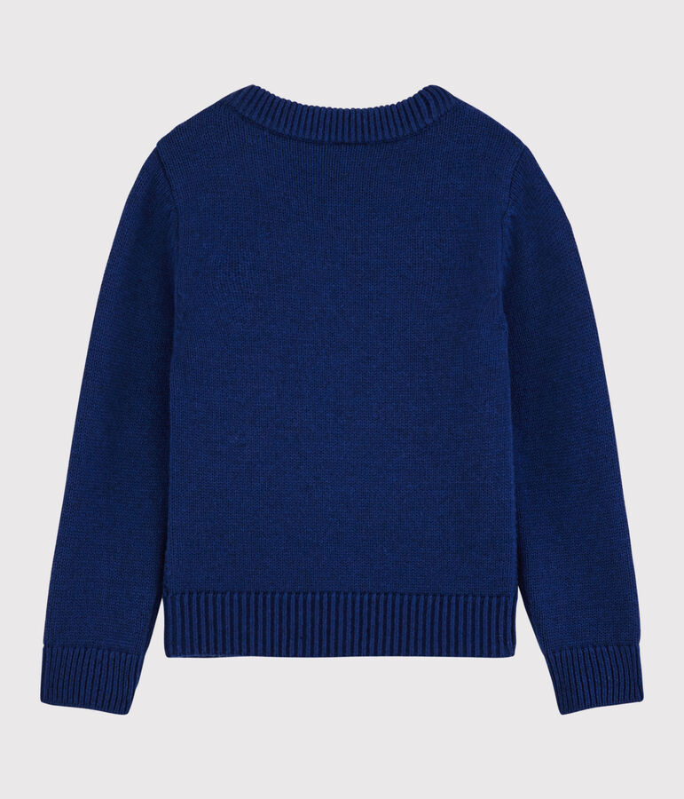 Pullover in lana e cotone bambino blu