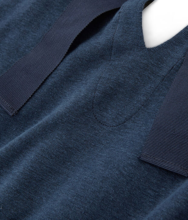 T-shirt maniche corte donna in lino blu