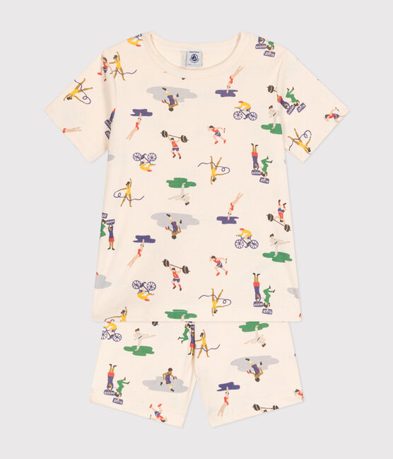 Pigiama short in cotone con stampa multi sport bambino bianco AVALANCHE/ MULTICO