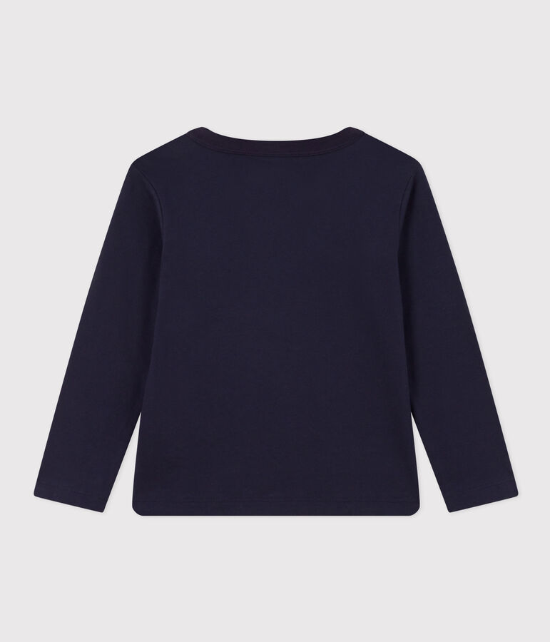 T-shirt a maniche lunghe in cotone bambino unisex blu