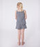 Pigiama corto in cotone a righe con spalline bambina blu SMOKING/bianco MARSHMALLOW