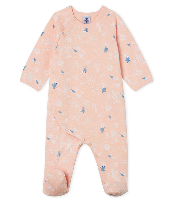 Tutina bebé femmina in molleton rosa MINOIS/bianco MULTICO