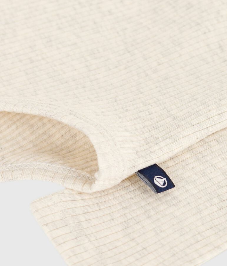 Body a dolcevita in cotone tinta unita neonato beige