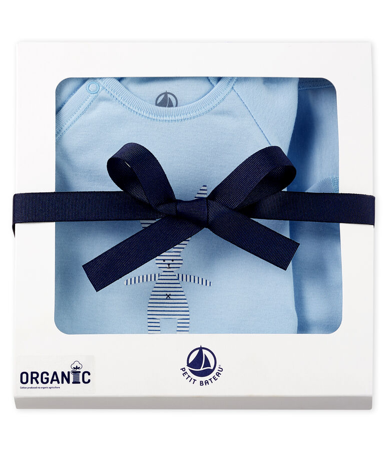 Scatola regalo nascita a costine multicolore