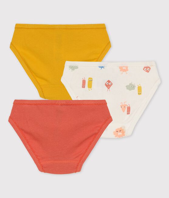Confezione da 3 slip bambina con emoticon in cotone e Lyocell variante 1