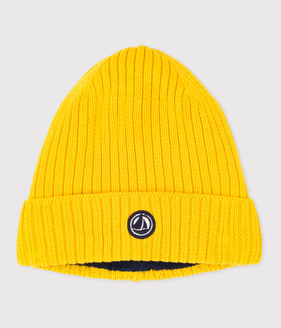 Cuffietta in maglia foderata in pile bambino giallo JAUNE