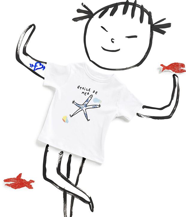 T-shirt Serge Bloch bambino bianco