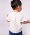 T-shirt a maniche corte in cotone tinta unita con motivo neonato bianco