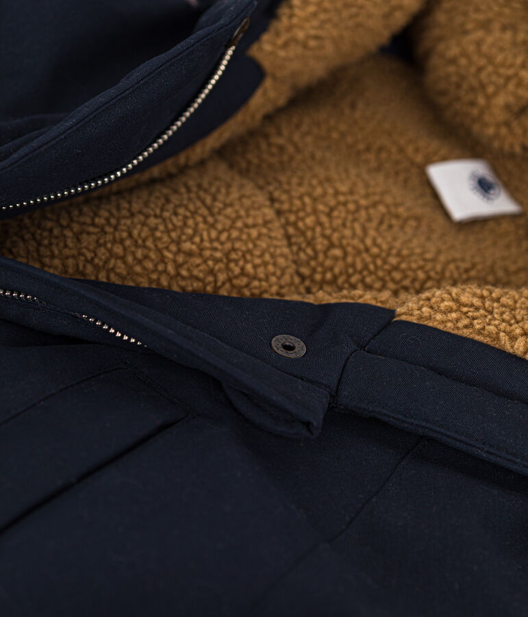 Parka foderato in sherpa per donna blu