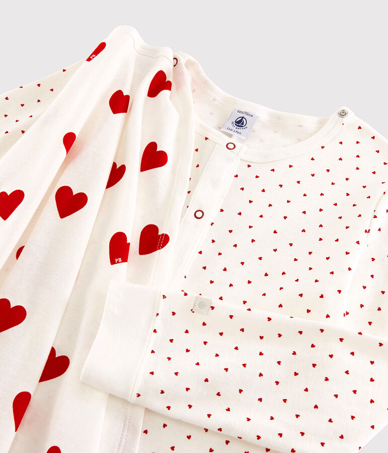 Tutina maschera supereroi bambina in cotone biologico bianco MARSHMALLOW/rosso TERKUIT