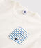 Pigiama corto bianco unisex a costine bianco MARSHMALLOW/blu COOL