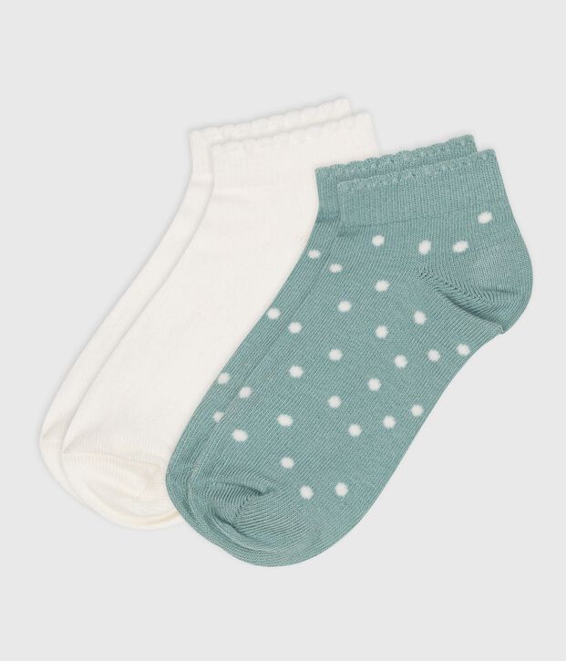 2 paia di calzini in cotone a pois bambina multicolore