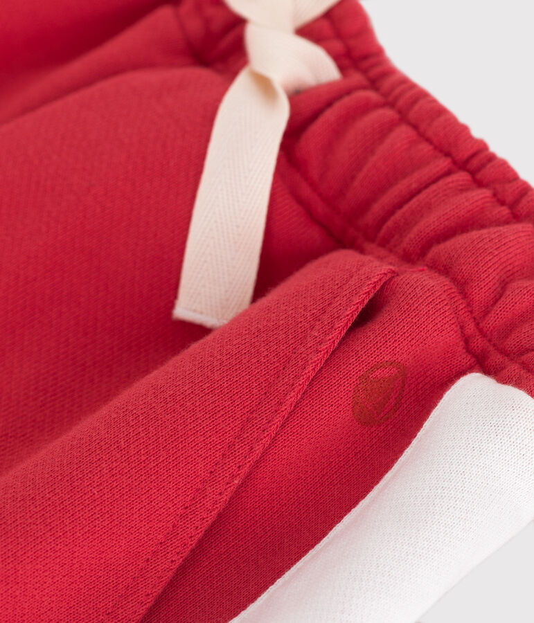 Bermuda corti in cotone tinta unita bambino rosso