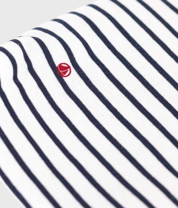 Pochette in cotone a righe neonato bianco/blu