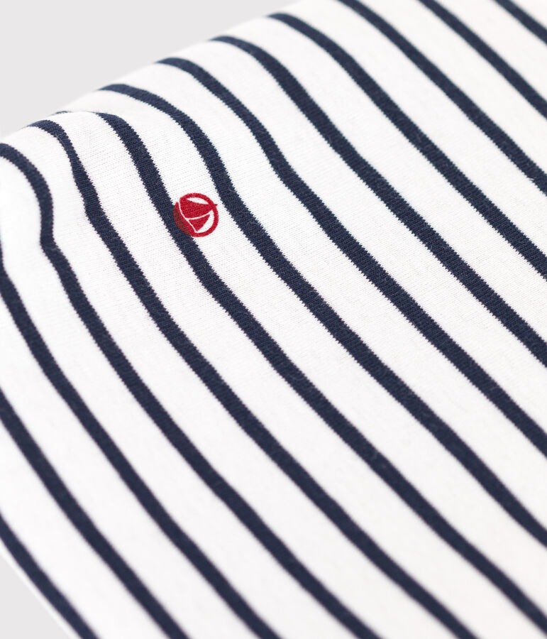 Pochette in cotone a righe neonato bianco/blu