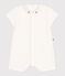 Tutina in cotone per neonati con colletto ricamato bianco MARSHMALLOW