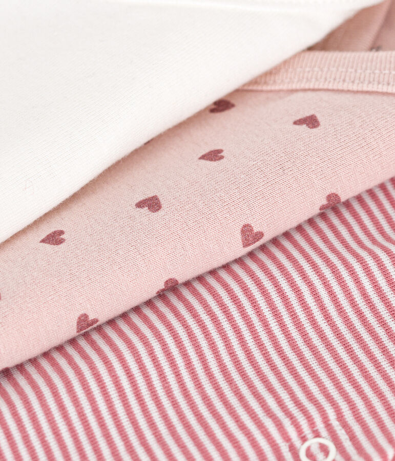 Set di 3 body incrociati a maniche corte in cotone neonato multicolore