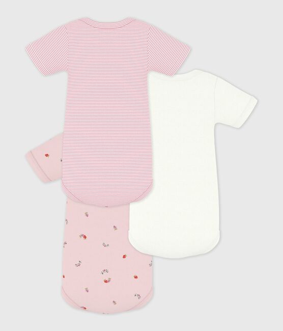 Set di body a maniche corte in cotone con stampa a fiori neonata variante 1