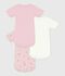 Set di body a maniche corte in cotone con stampa a fiori neonata multicolore