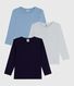 Set di T-shirt a maniche lunghe in cotone tinta unita bambino