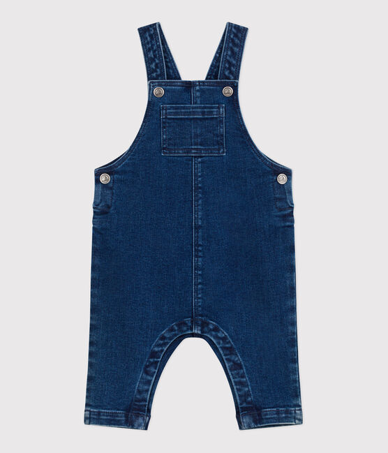 Salopette lunga in denim ed elastan neonato blu DENIM MOYEN