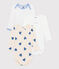 Set di 3 body a maniche lunghe in cotone a cuori blu neonato variante 1