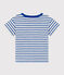 T-shirt a maniche corte bebè rigata in cotone bianco MARSHMALLOW/blu PERSE