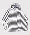 Accappatoio bambino in spugna a righe bianco LAIT/blu MEDIEVAL