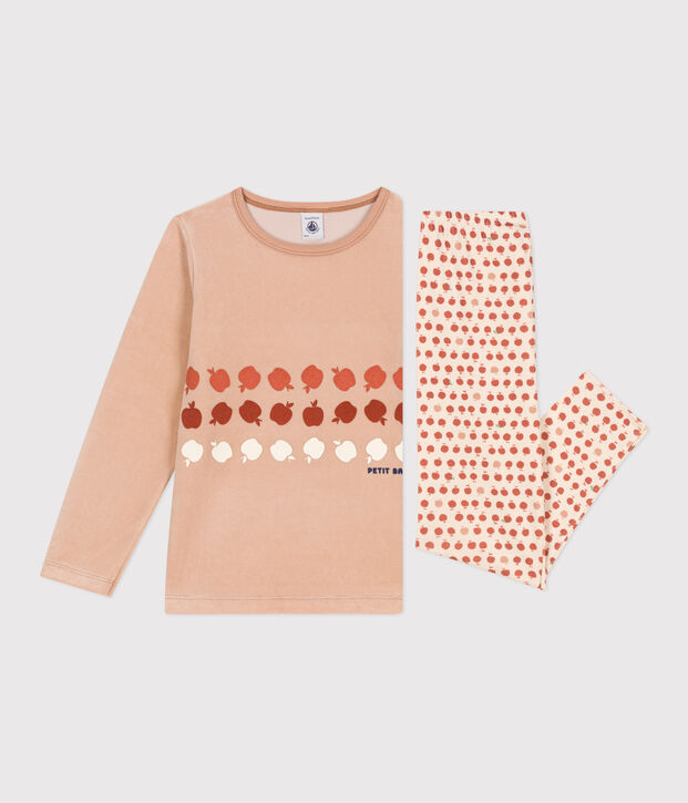 Pigiama in ciniglia bambino beige/multicolore
