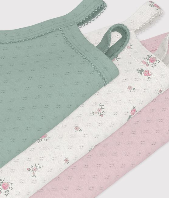 Set di body con spalline in cotone traforato a fiori neonato variante 1