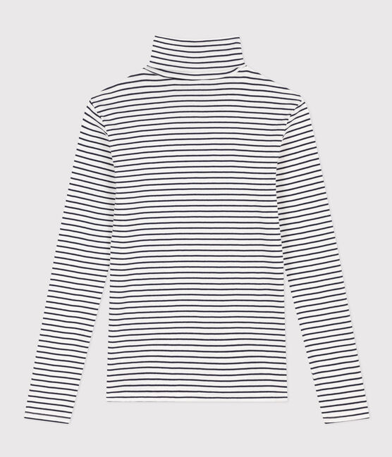 T-shirt L'ICONIQUE in cotone donna bianco MARSHMALLOW/blu SMOKING