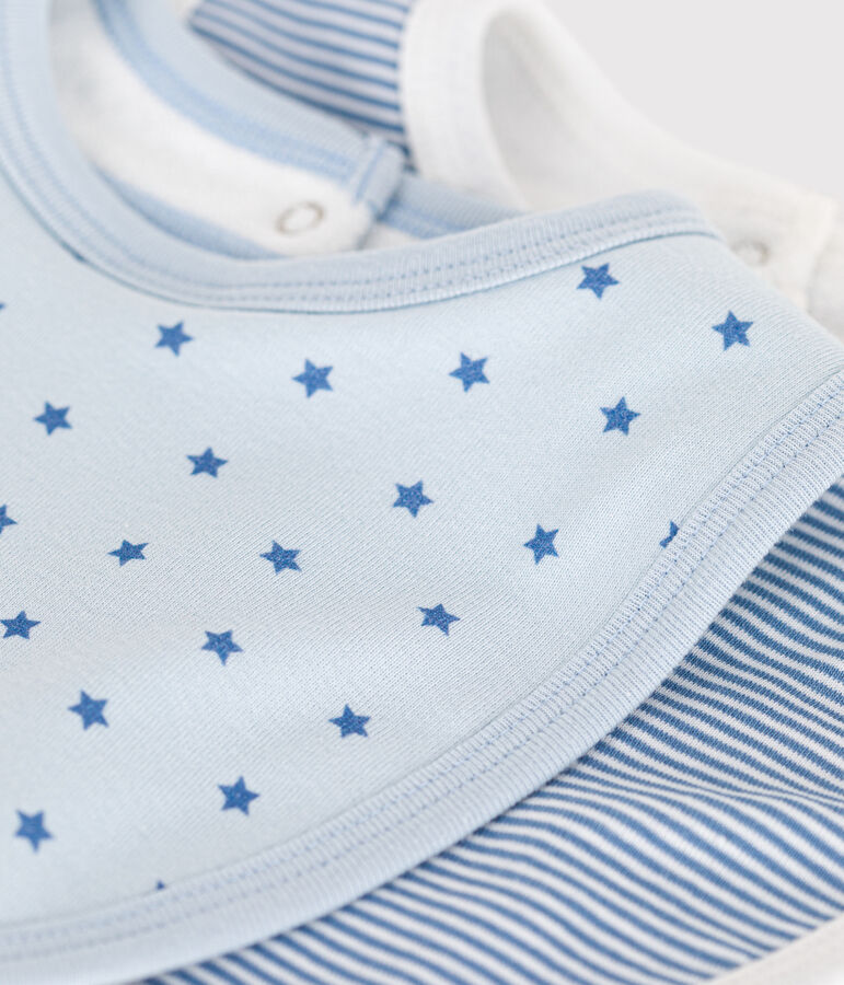 Confezione da due bavaglini in cotone neonato multicolore