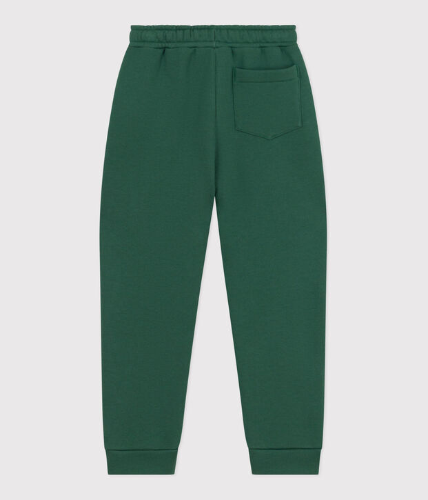 Joggers in cotone tinta unita bambina verde