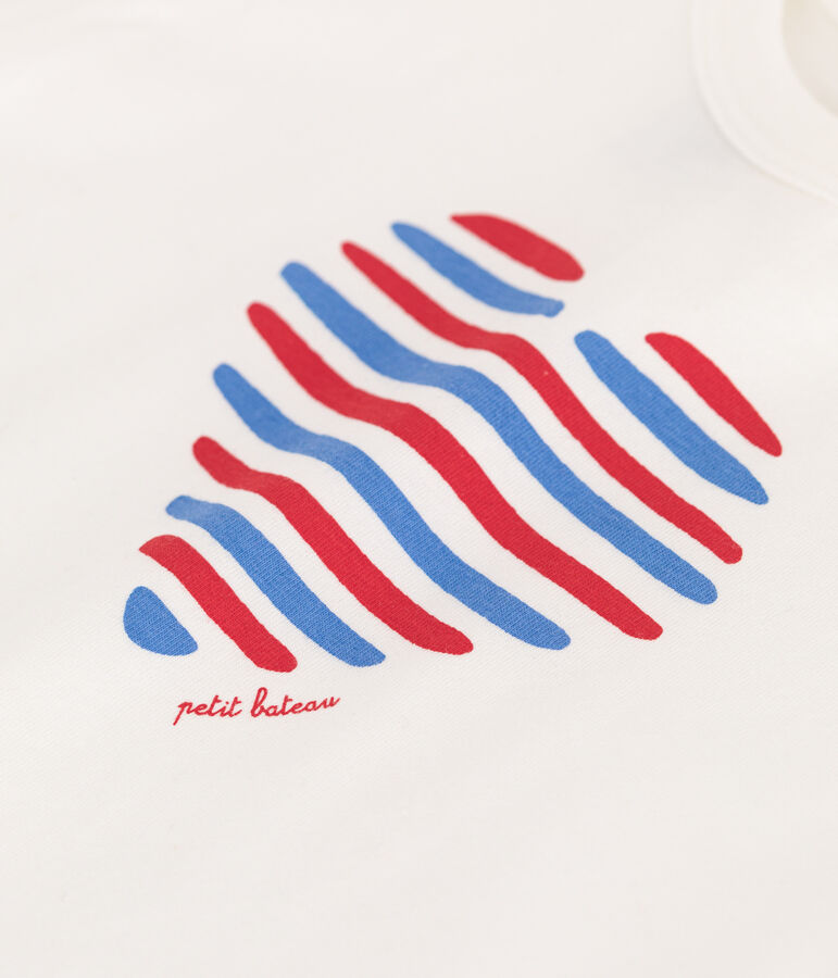 T-shirt a maniche corte in cotone tinta unita neonato bianco/multicolore