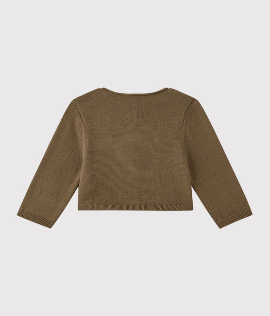 Cardigan bebé bambina in tricot marrone SHITAKE