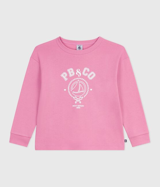 T-shirt a maniche lunghe in cotone con stampa bambina BOUDOIR