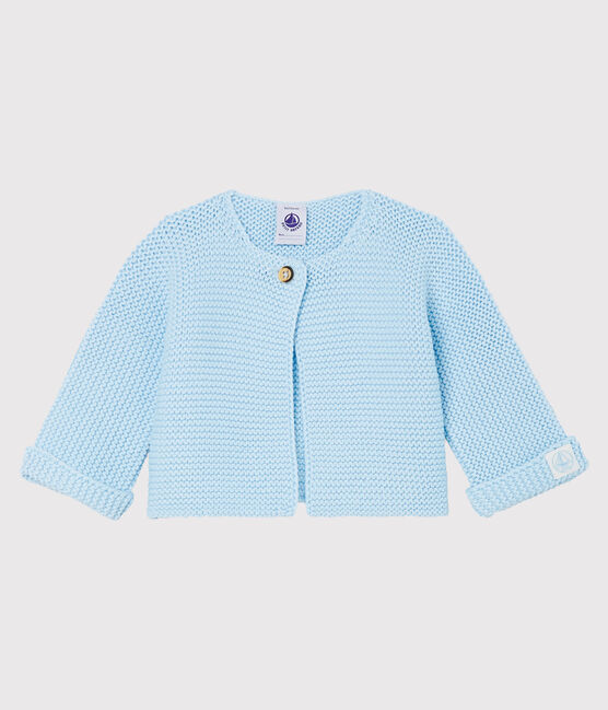 Cardigan bebè in tricot 100% cotone blu TOUDOU