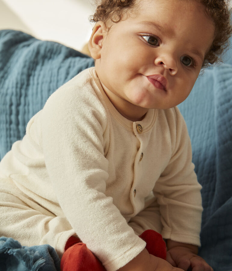 Completo beb&egrave; in spugna bouclette ecru AVALANCHE