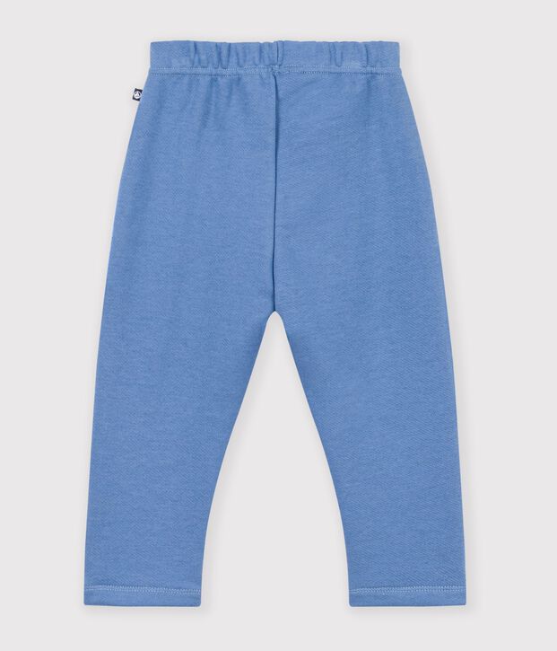 Joggers in cotone tinta unita neonato blu
