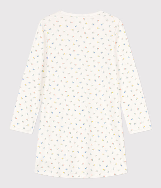 Camicia da notte bambina in cotone a fiori bianco MARSHMALLOW/bianco MULTICO